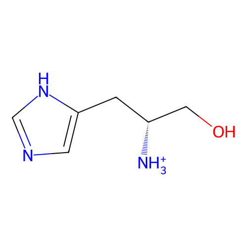 [(2R)-1-hydroxy-3-(1H-imidazol-5-yl)propan-2-yl]azanium structure