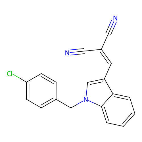 2-{[1-(4-chlorobenzyl)-1H-indol-3-yl]methylene}malononitrile structure