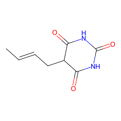 5-[(E)-but-2-enyl]-1,3-diazinane-2,4,6-trione structure