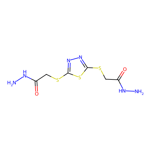 2,2'-(1,3,4-Thiadiazole-2,5-diyldisulfanediyl)diacetohydrazide structure