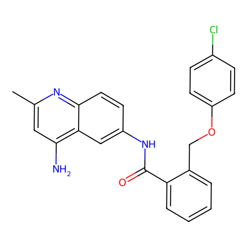 N-(4-Amino-2-methyl-quinolin-6-yl)-2-(4-chloro-phenoxymethyl)-benzamide structure