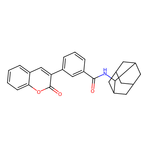 N-2-adamantyl-3-(2-oxo-2H-chromen-3-yl)benzamide structure
