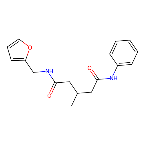 N-(furan-2-ylmethyl)-3-methyl-N'-phenylpentanediamide structure