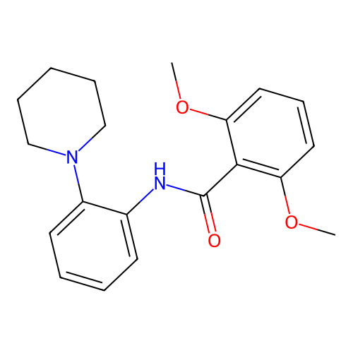 2,6-dimethoxy-N-[2-(piperidin-1-yl)phenyl]benzamide structure