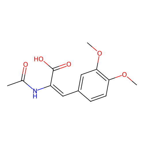 2-Acetamido-3-(3,4-dimethoxyphenyl)acrylic acid structure