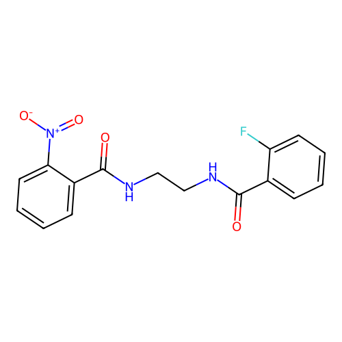 2-fluoro-N-(2-{[(2-nitrophenyl)carbonyl]amino}ethyl)benzamide structure