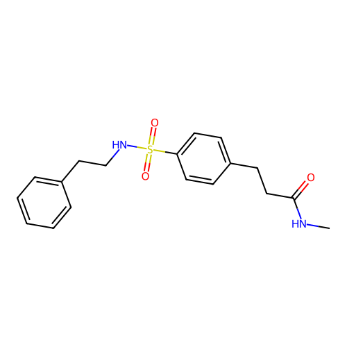N-methyl-3-{4-[(2-phenylethyl)sulfamoyl]phenyl}propanamide structure