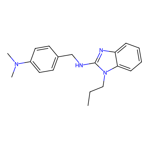 N-[4-(dimethylamino)benzyl]-1-propyl-1H-benzimidazol-2-amine structure