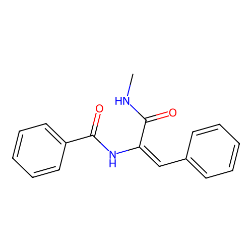 (2E)-N-methyl-3-phenyl-2-(phenylcarbonylamino)prop-2-enamide structure
