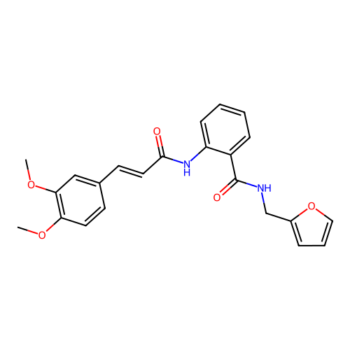 (E)-2-(3-(3,4-dimethoxyphenyl)acrylamido)-N-(furan-2-ylmethyl)benzamide structure
