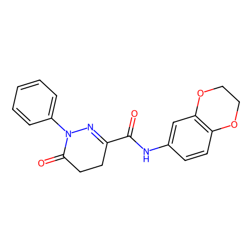 N-(2,3-dihydrobenzo[b][1,4]dioxin-6-yl)-6-oxo-1-phenyl-1,4,5,6-tetrahydropyridazine-3-carboxamide structure