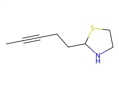 Thiazolidine, 2-(3-pentynyl)- structure