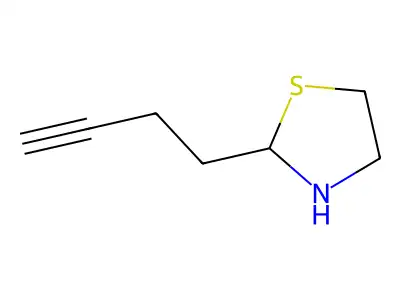 Thiazolidine, 2-(3-butynyl)- structure
