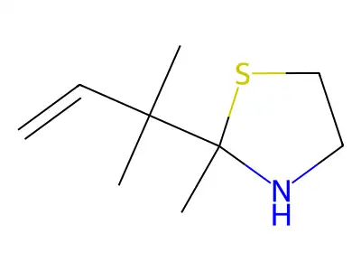 Thiazolidine, 2-(1,1-dimethylallyl)-2-methyl- structure