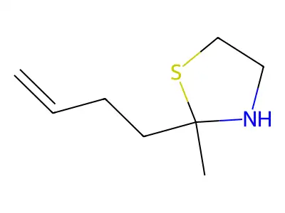 2-(But-3-en-1-yl)-2-methyl-1,3-thiazolidine structure