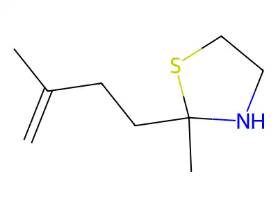 2-Methyl-2-(3-methylbut-3-en-1-yl)-1,3-thiazolidine structure