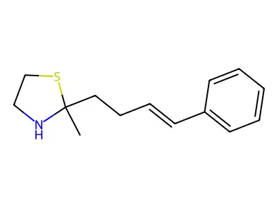 2-Methyl-2-(4-phenylbut-3-enyl)-1,3-thiazolidine structure