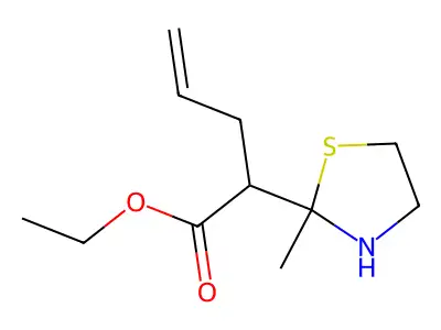 Ethyl 2-(2-methyl-1,3-thiazolidin-2-yl)pent-4-enoate structure