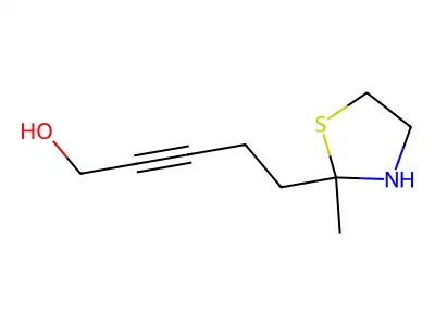 5-(2-Methyl-1,3-thiazolidin-2-yl)pent-2-yn-1-ol structure