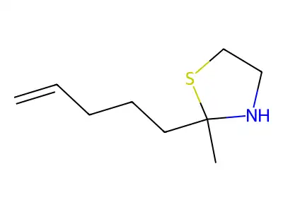 2-Methyl-2-(pent-4-en-1-yl)-1,3-thiazolidine structure