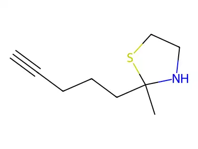 2-Methyl-2-(pent-4-yn-1-yl)-1,3-thiazolidine structure