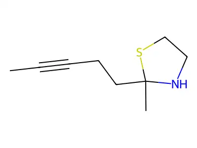 2-Methyl-2-(pent-3-yn-1-yl)-1,3-thiazolidine structure
