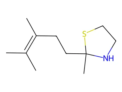 2-(3,4-Dimethylpent-3-en-1-yl)-2-methyl-1,3-thiazolidine structure