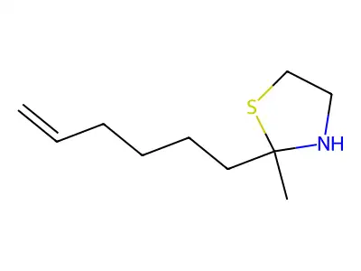 2-(Hex-5-en-1-yl)-2-methyl-1,3-thiazolidine structure