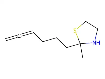 Thiazolidine, 2-(4,5-hexadienyl)-2-methyl- structure