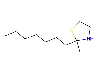 Thiazolidine, 2-heptyl-2-methyl- structure