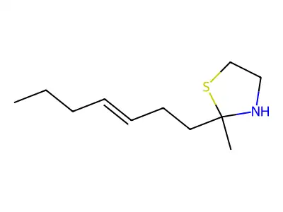 2-Hept-3-enyl-2-methyl-1,3-thiazolidine structure