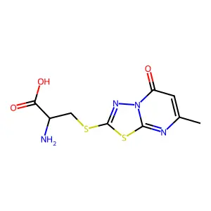 L-Cysteine, S-(7-methyl-5-oxo-5H-1,3,4-thiadiazolo(3,2-a)pyrimidin-2-yl)- structure