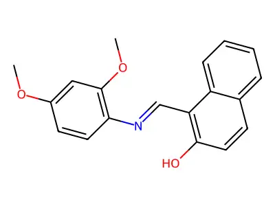 1-[(1E)-[(2,4-Dimethoxyphenyl)imino]methyl]naphthalen-2-OL structure