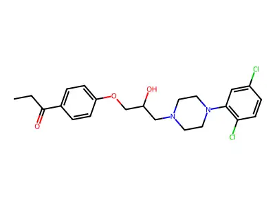 1-(4-{3-[4-(2,5-dichlorophenyl)piperazin-1-yl]-2-hydroxypropoxy}phenyl)propan-1-one structure
