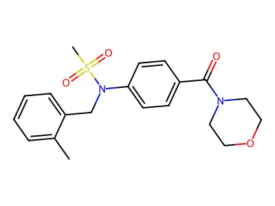 N-(2-methylbenzyl)-N-[4-(morpholin-4-ylcarbonyl)phenyl]methanesulfonamide structure