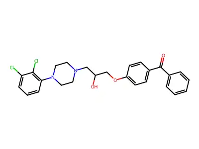 (4-{3-[4-(2,3-dichlorophenyl)piperazin-1-yl]-2-hydroxypropoxy}phenyl)(phenyl)methanone structure