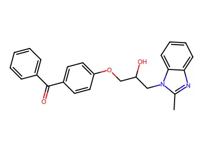 {4-[2-hydroxy-3-(2-methyl-1H-benzimidazol-1-yl)propoxy]phenyl}(phenyl)methanone structure