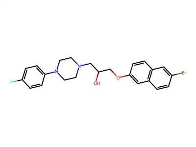 1-[(6-Bromonaphthalen-2-yl)oxy]-3-[4-(4-fluorophenyl)piperazin-1-yl]propan-2-ol structure