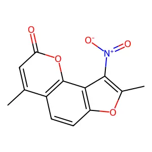 4,8-Dimethyl-9-nitrofuro[2,3-h]chromen-2-one structure