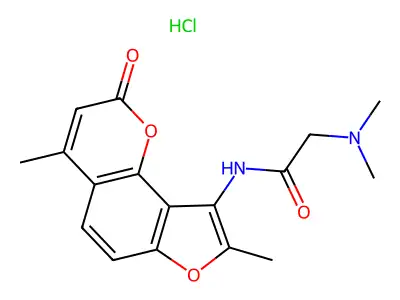4,5'-Dimethyl-4'-dimethylaminoacetamidoangelicin hydroclhoride structure