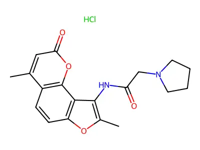 4,5'-Dimethyl-4'-pyrrolidinoacetamidoangelicin hydrochloride structure