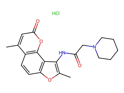 4,5'-Dimethyl-4'-piperidinoacetamidoangelicin hydrochloride structure