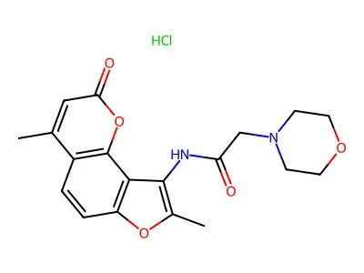 4,5'-Dimethyl-4'-morpholinoacetamidoangelicin hydrochloride structure