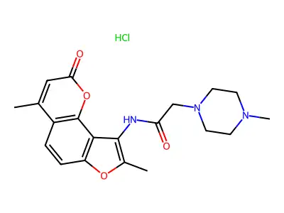 4,5'-Dimethyl-4'-(N-methylpiperazino)acetamidoangelicin hydrochloride structure