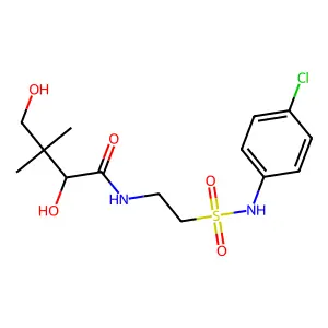 N-[2-[(4-chlorophenyl)sulfamoyl]ethyl]-2,4-dihydroxy-3,3-dimethyl-butanamide structure