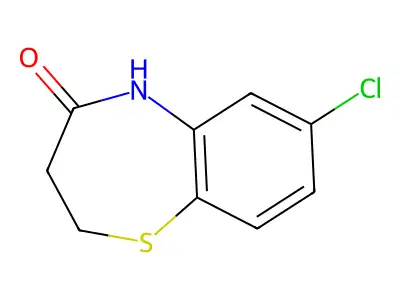 7-chloro-2,3-dihydro-1,5-benzothiazepin-4(5H)-one structure