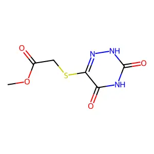 Methyl [(3,5-dihydroxy-1,2,4-triazin-6-yl)sulfanyl]acetate structure