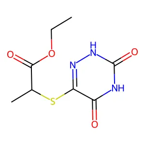 ethyl 2-[(3,5-dioxo-2H-1,2,4-triazin-6-yl)sulfanyl]propanoate structure