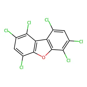 1,2,4,6,7,9-Hexachlorodibenzofuran structure