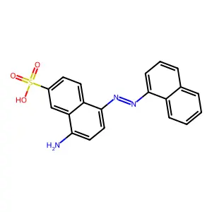 2-Naphthalenesulfonic acid, 8-amino-5-[2-(1-naphthalenyl)diazenyl]- structure